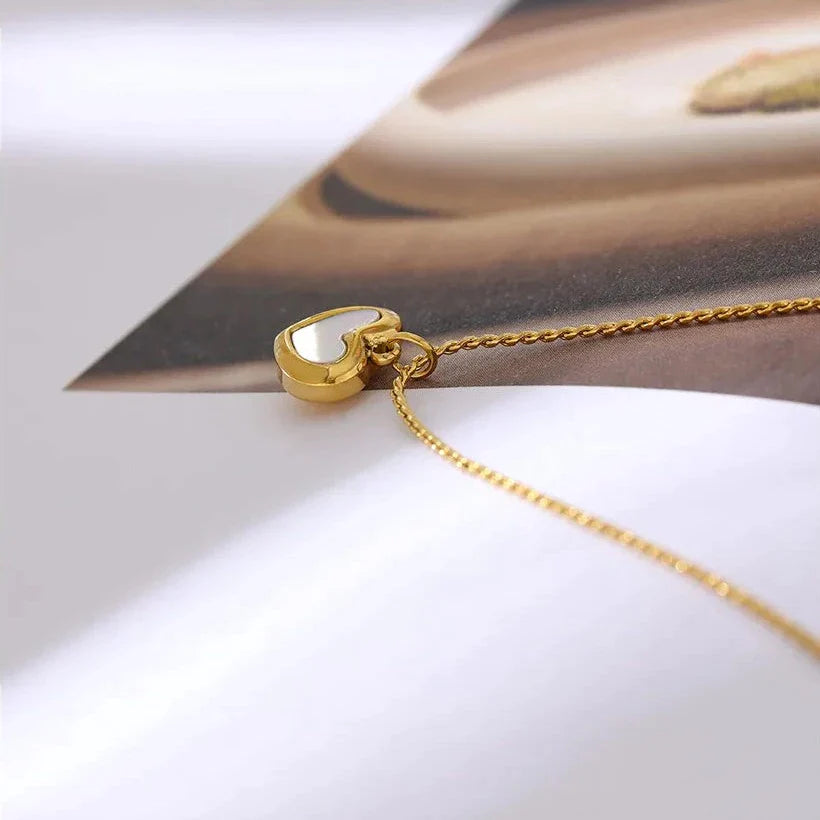 Colar Elos Coração Banhado a Ouro