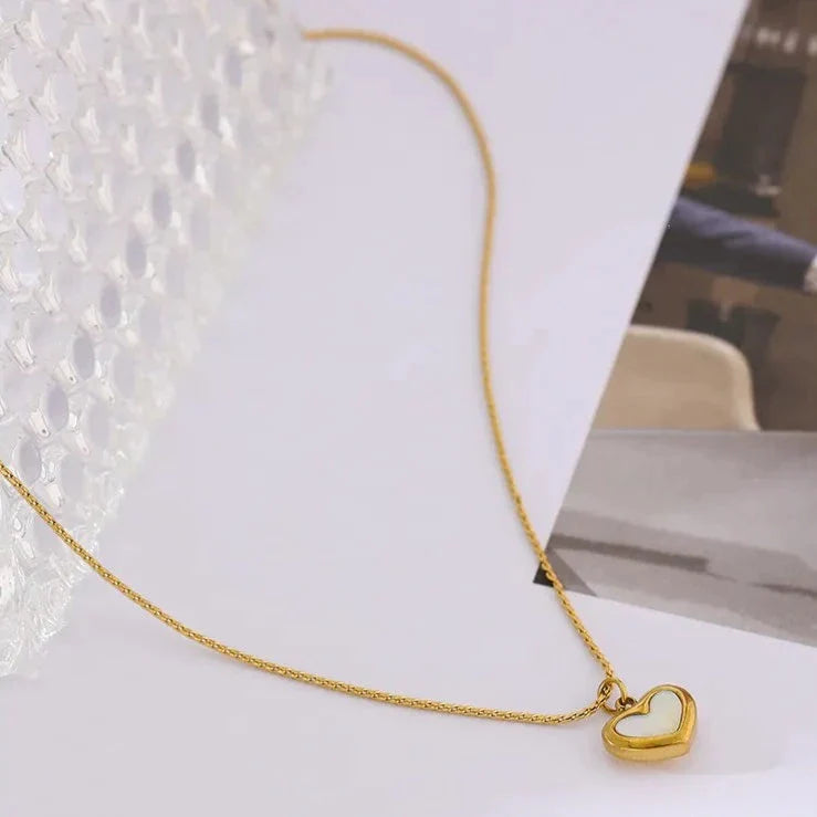 Colar Elos Coração Banhado a Ouro