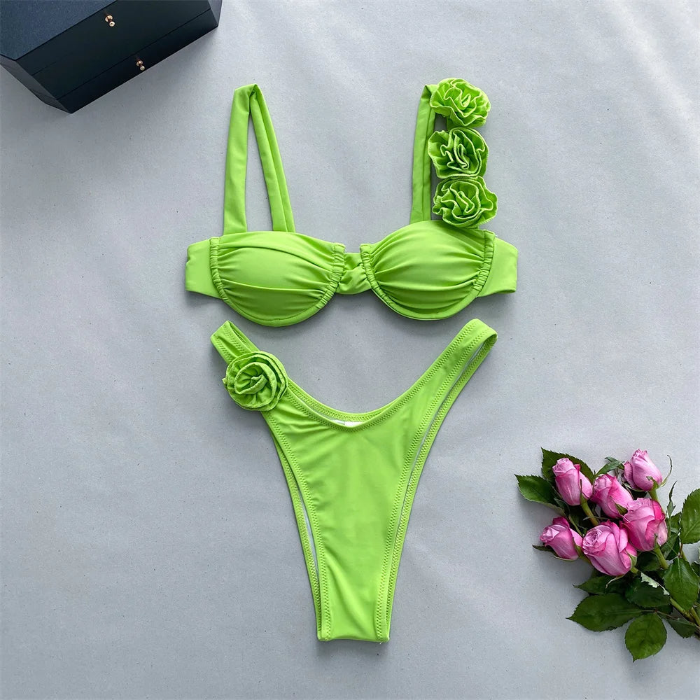 Biquíni Moda Praia Flower