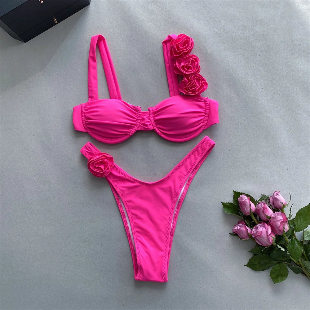 Biquíni Moda Praia Flower