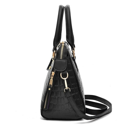 Bolsa Feminina de Couro Gold Design Crocodilo