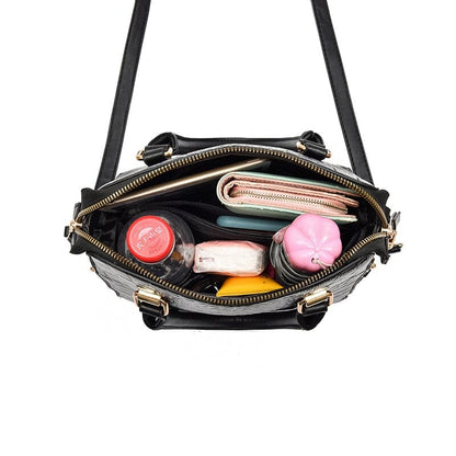 Bolsa Feminina de Couro Gold Design Crocodilo
