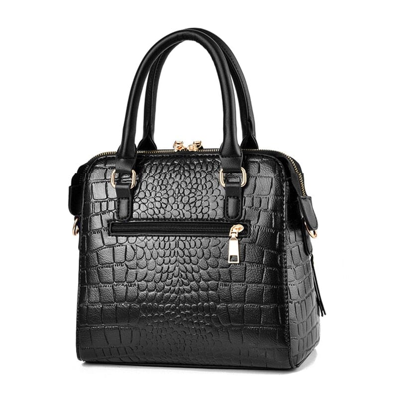 Bolsa Feminina de Couro Gold Design Crocodilo