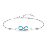 Pulseira Infinity de Turquesa Prata