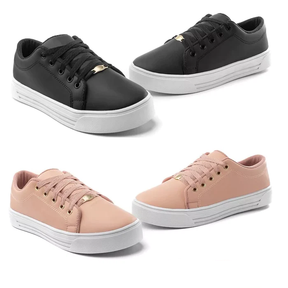 Kit 2 Pares Tênis Feminino Casual Confortável